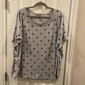 H & M Gray and Black. Polka Dot T-Shirt